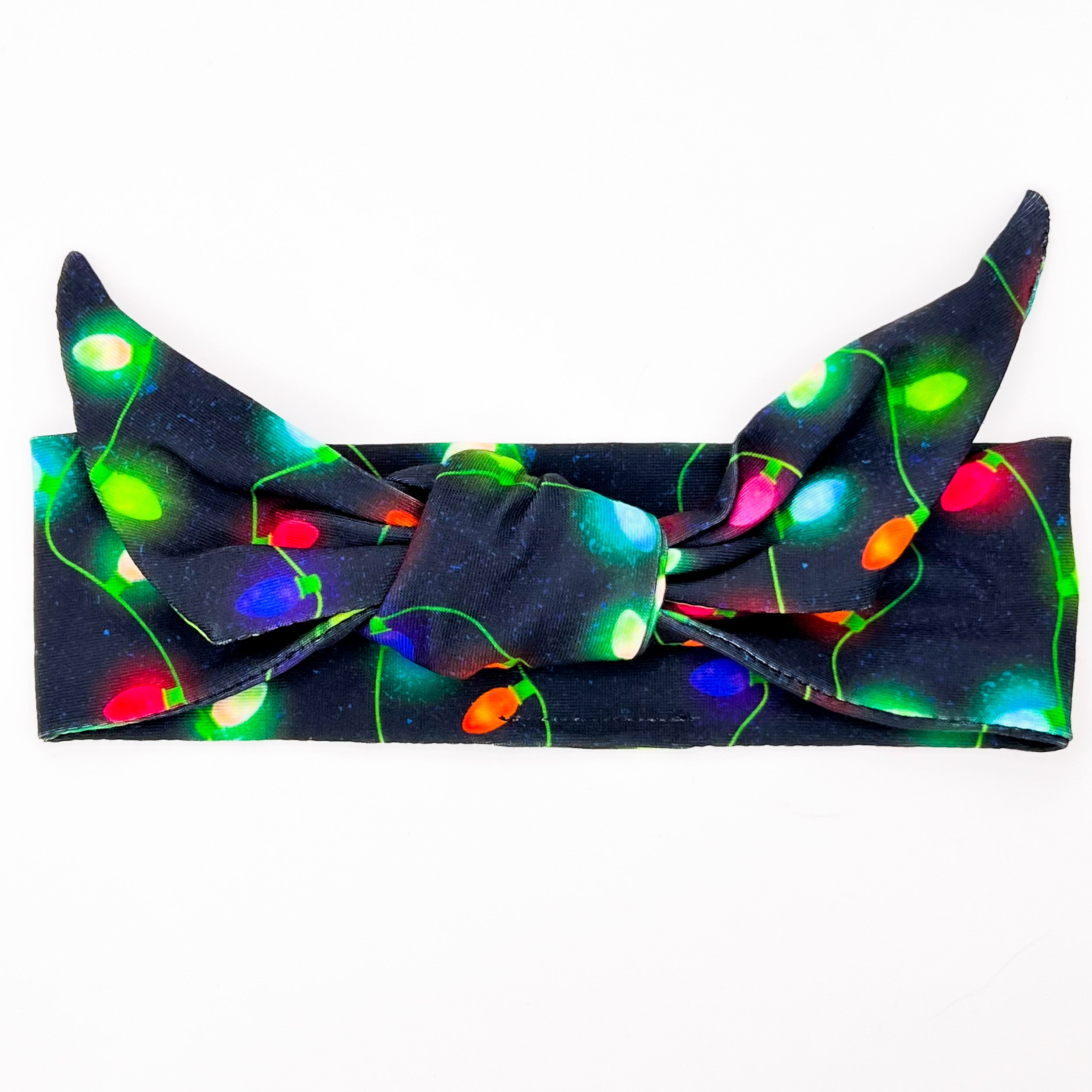 Christmas Lights Adjustable Tie Headband