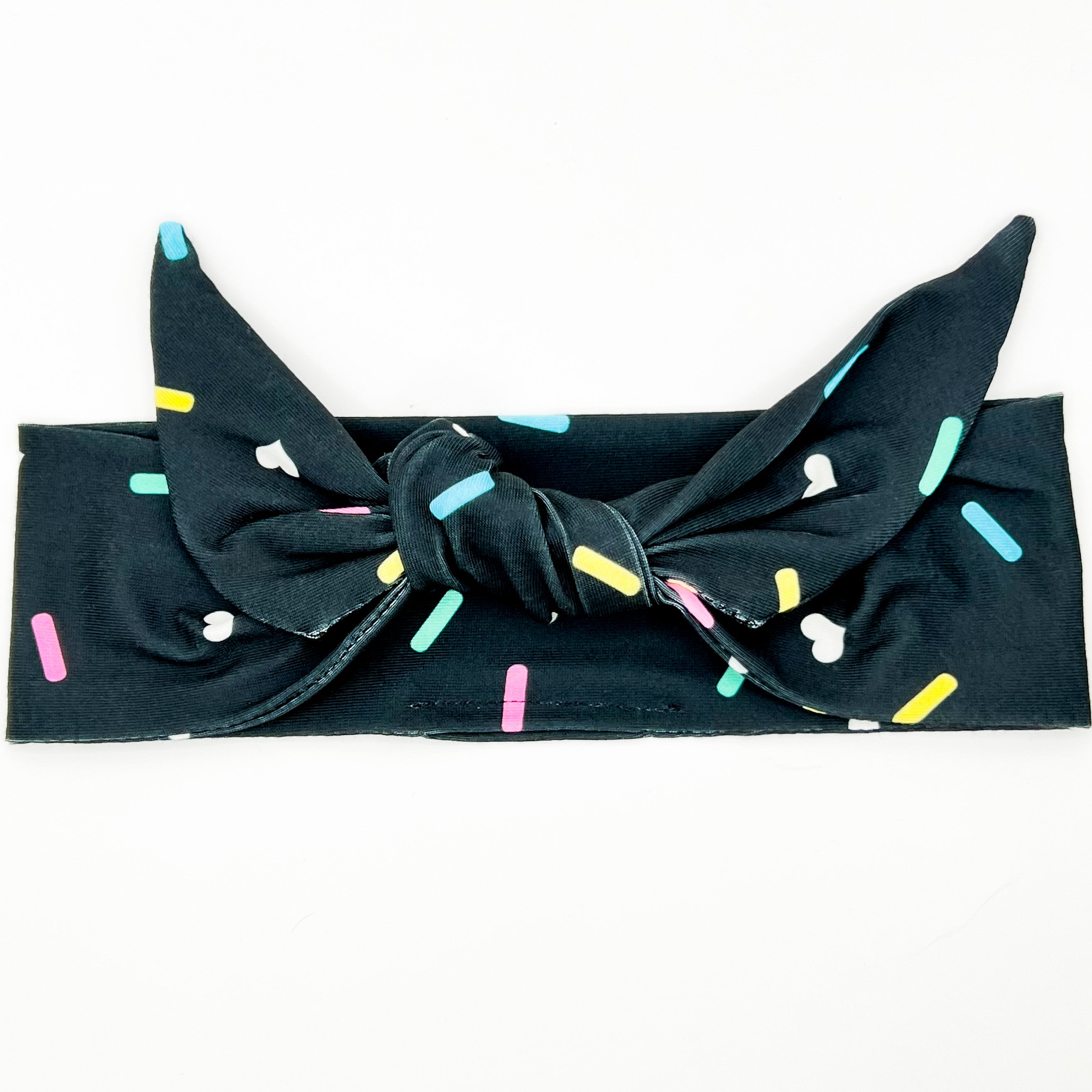 Sprinkles - Black Adjustable Tie Headband