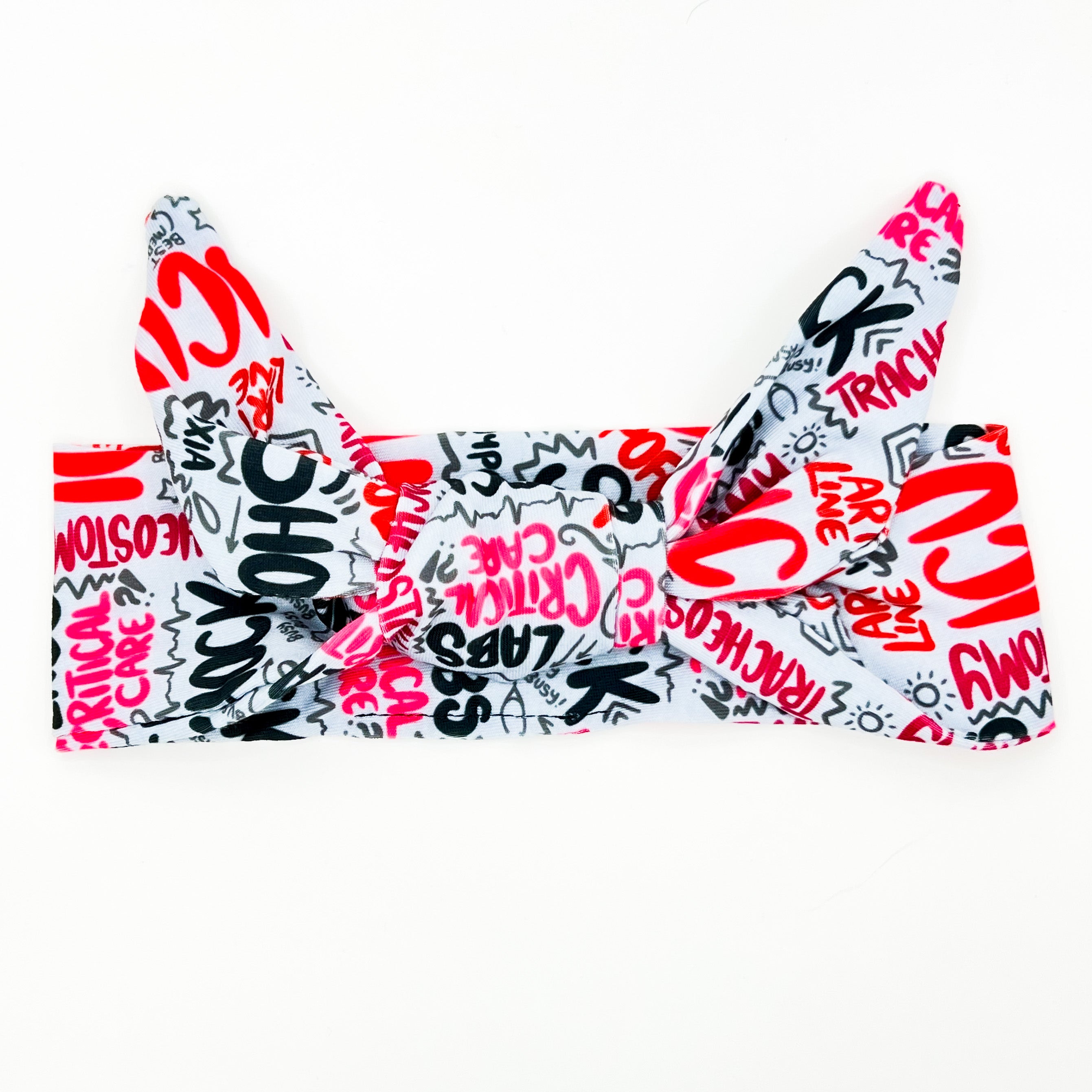 ICU Nurse Scribbles Adjustable Tie Headband