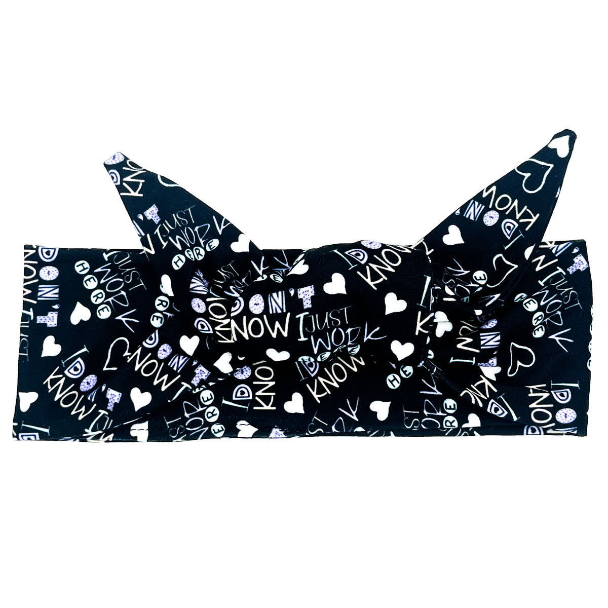 Idk I Just Work Here - Purple & Black Adjustable Tie Headband