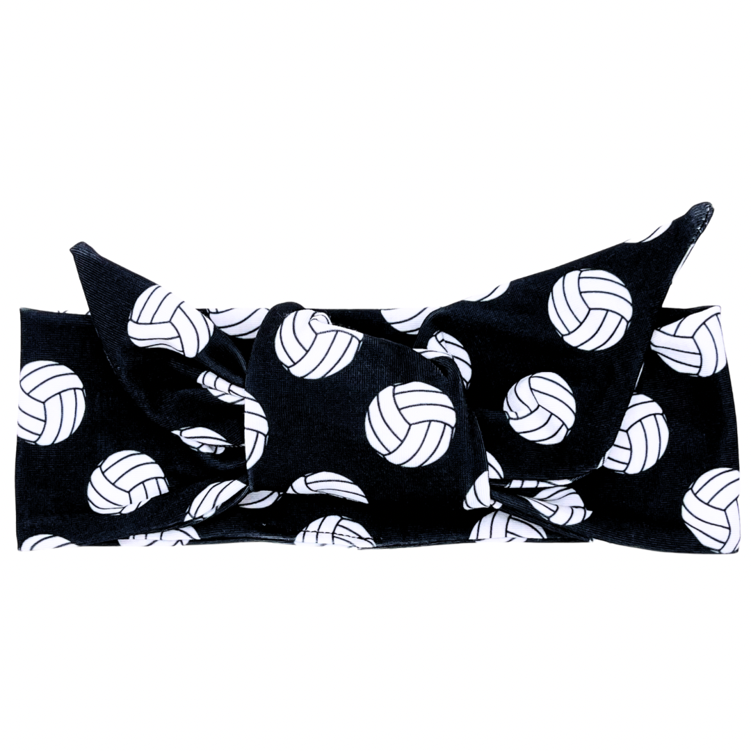 Volleyball - Black Adjustable Tie Headband