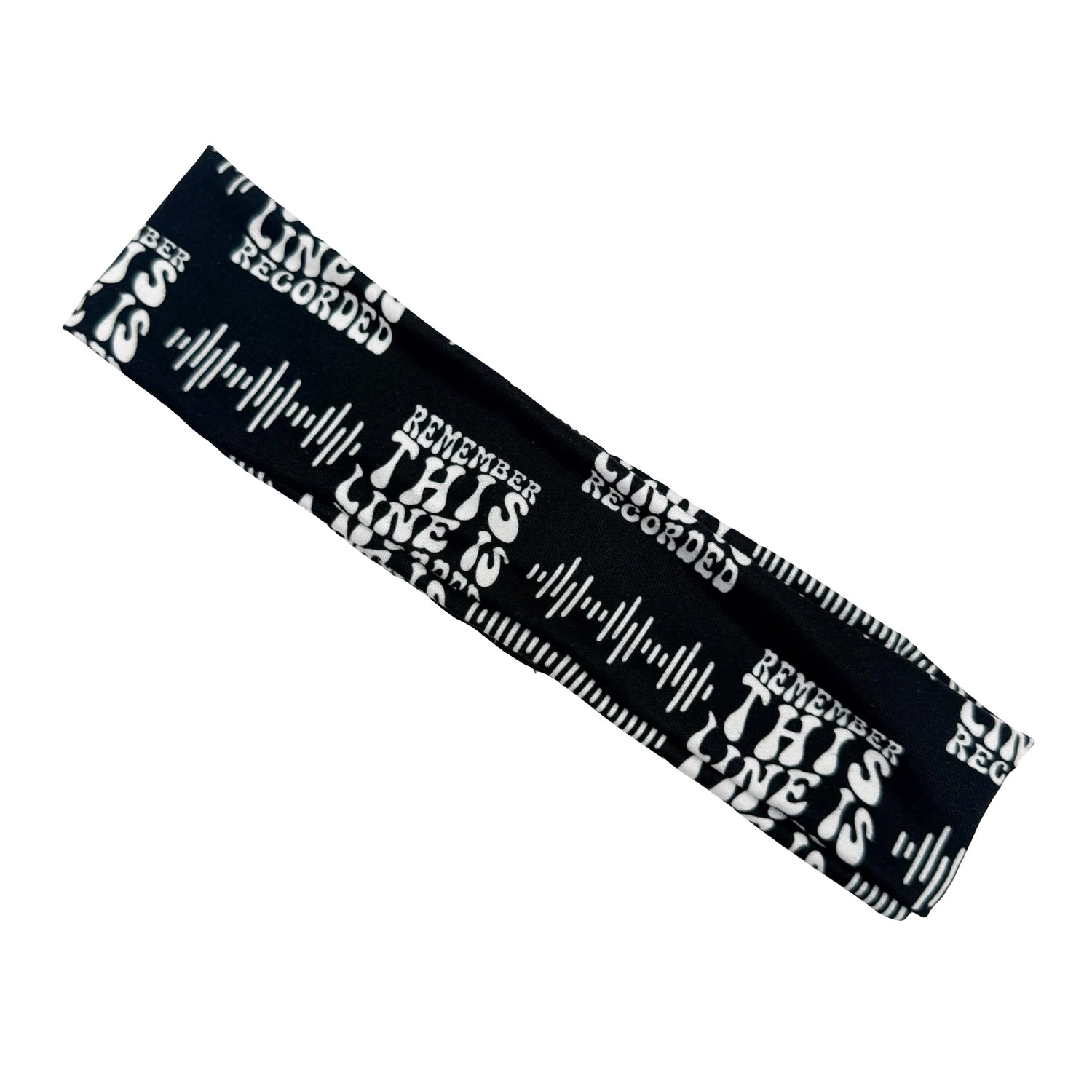 Remember This Line Is Recorded - Black Athletic Headband