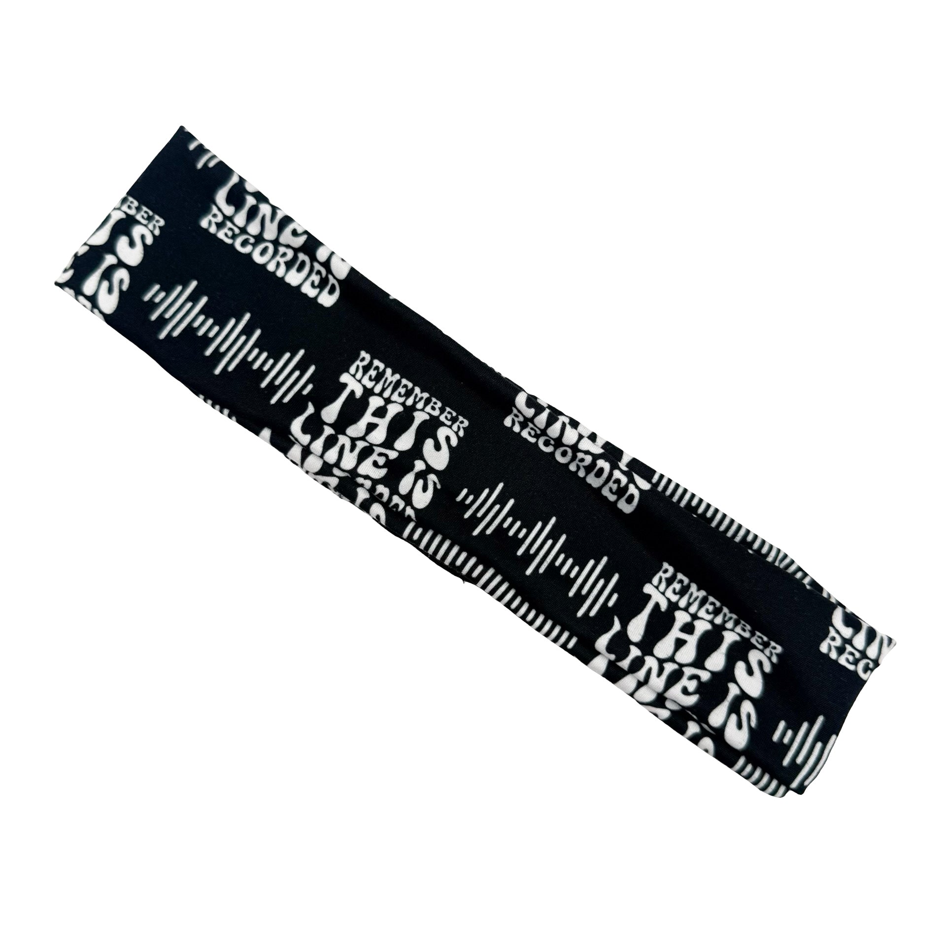 Remember This Line Is Recorded - Black Athletic Headband