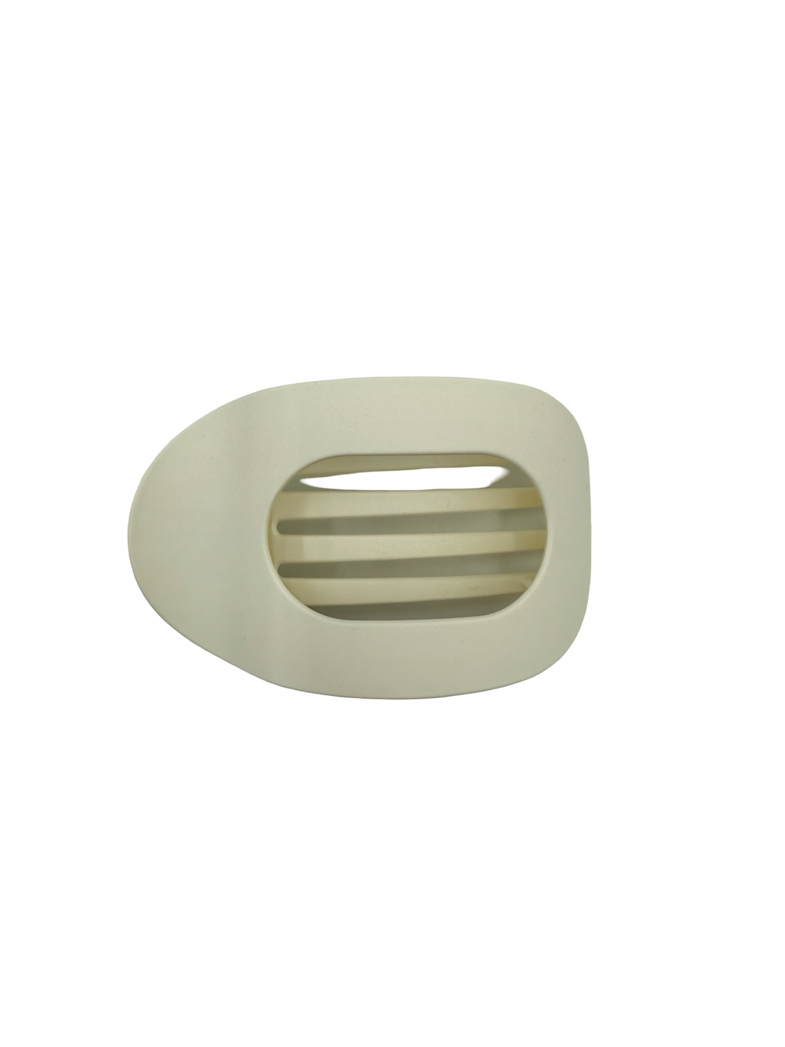 Flat Round Medium White Hair Clip