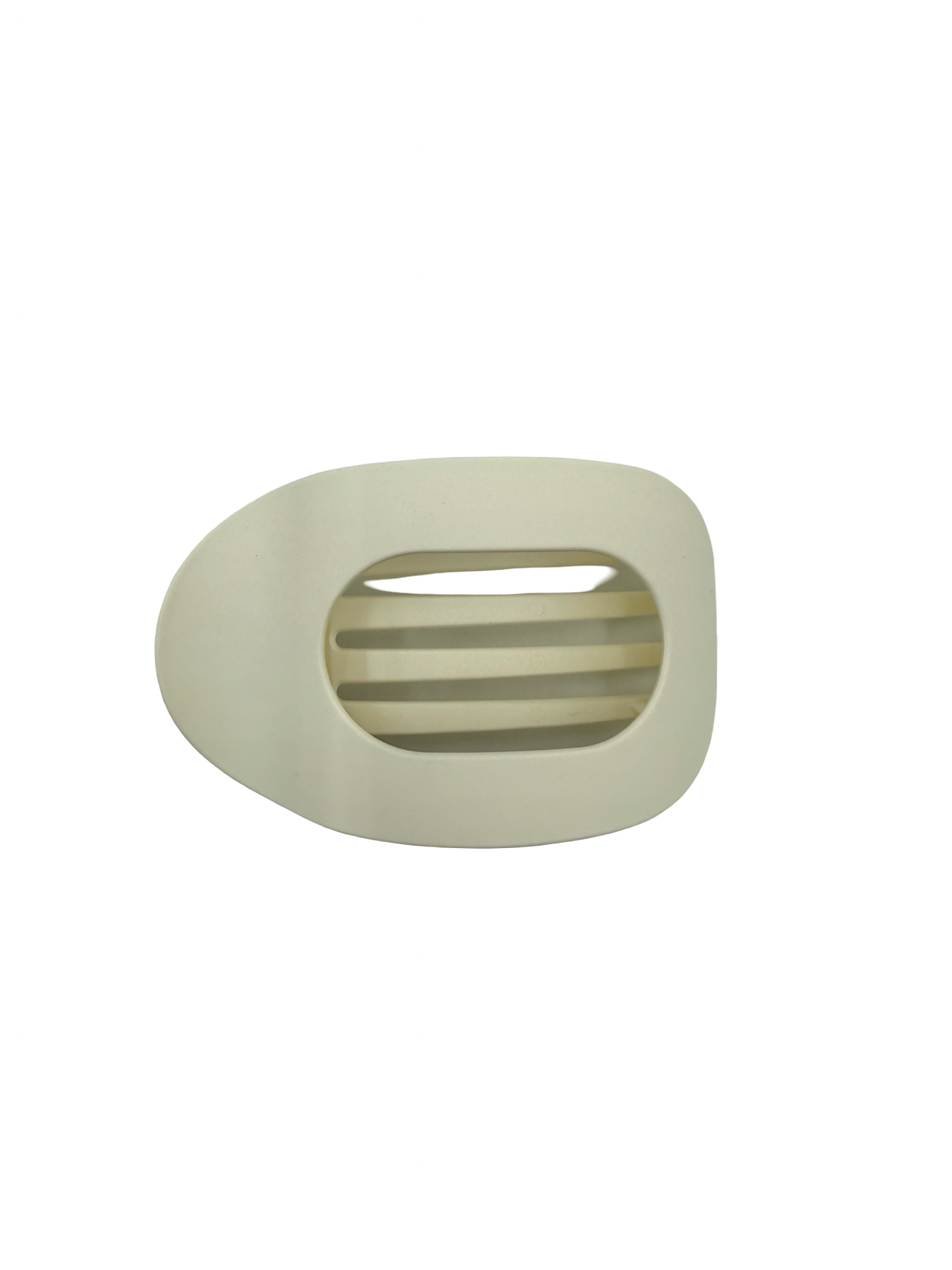 Flat Round Medium White Hair Clip