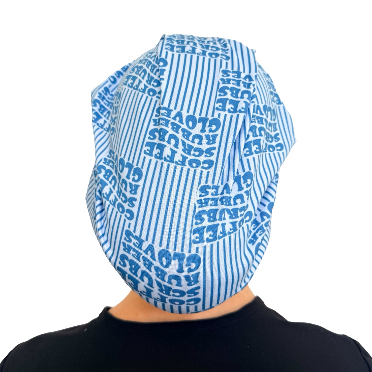 Coffee Scrubs Rubber Gloves Blue - OOPS Edition Soft Scrub Cap