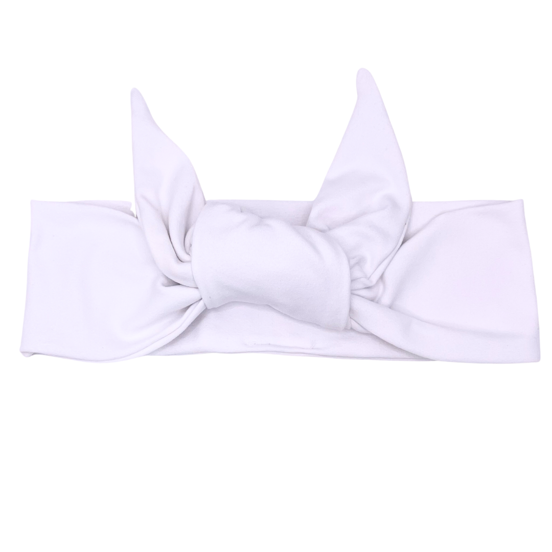 Bright White Adjustable Tie Headband