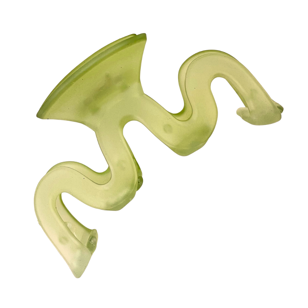 Squiggly Opaque/Lime Hair Claw