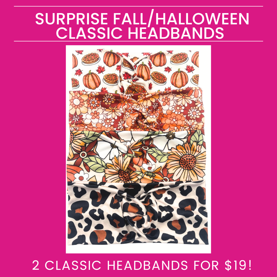 2 Fall/Halloween Surprise Classic Headbands