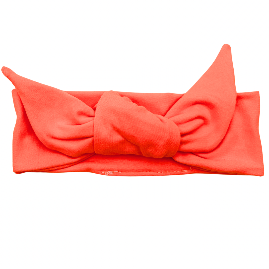 Neon Orange Adjustable Tie Headband