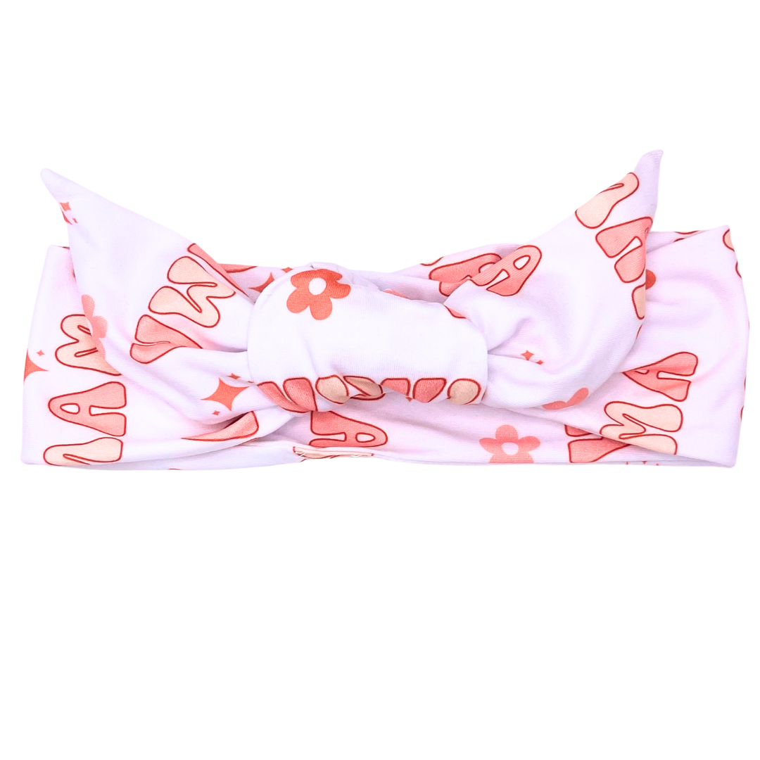 Retro Mama Adjustable Tie Headband