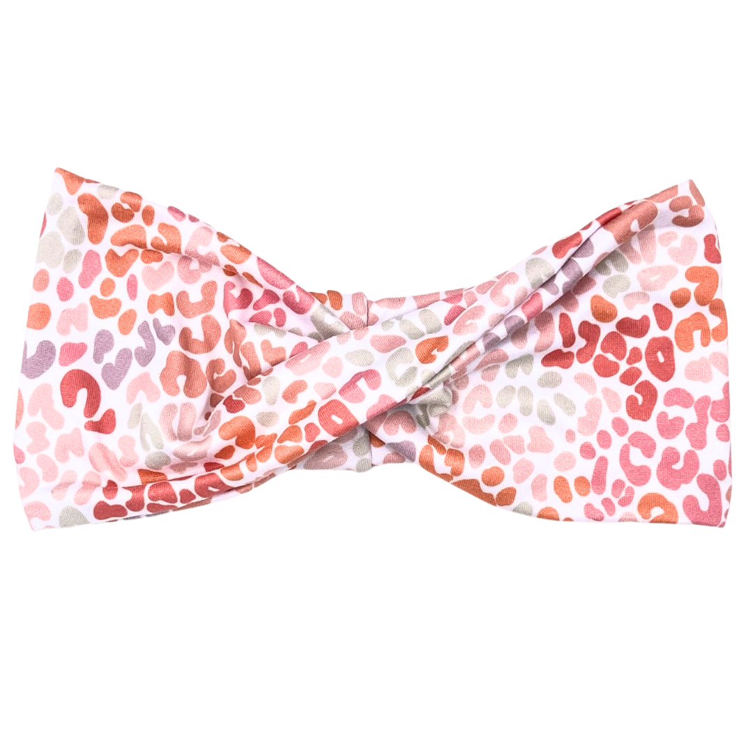 Leopard - Pink &amp; Orange Twisted Headband