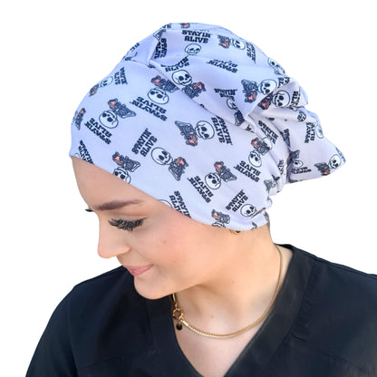 Stayin Alive Soft Scrub Cap