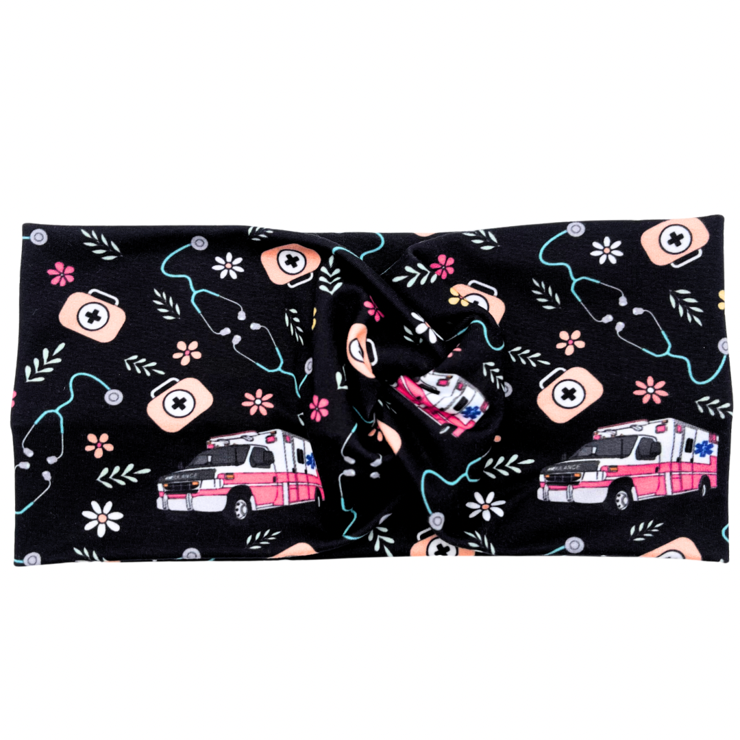 EMS Floral - Black Headband