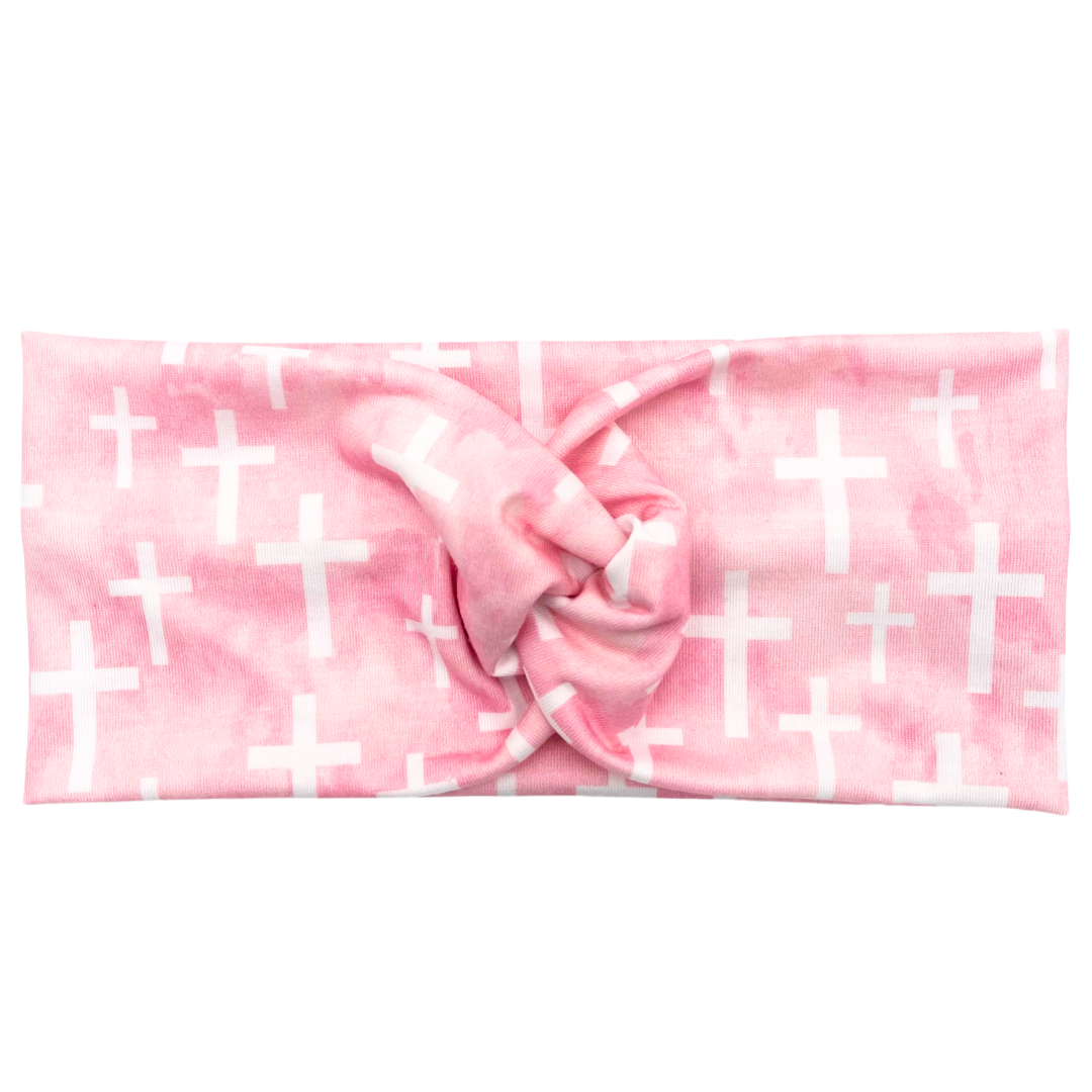 Pink Crosses Headband