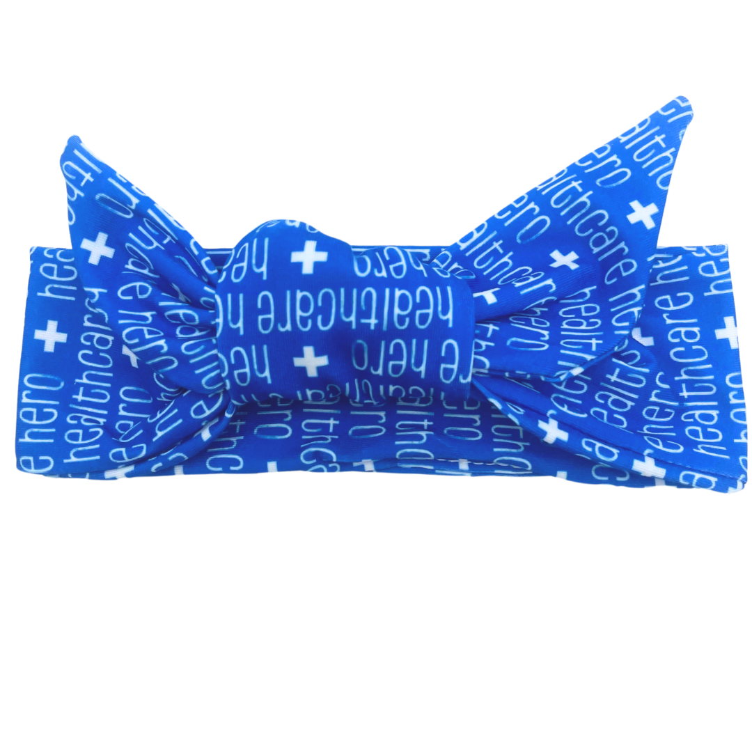 Healthcare Hero - Royal Blue Adjustable Tie Headband