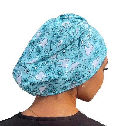 Floral Dental - Teal Soft Scrub Cap