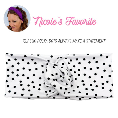 Polka Dots - White Headband