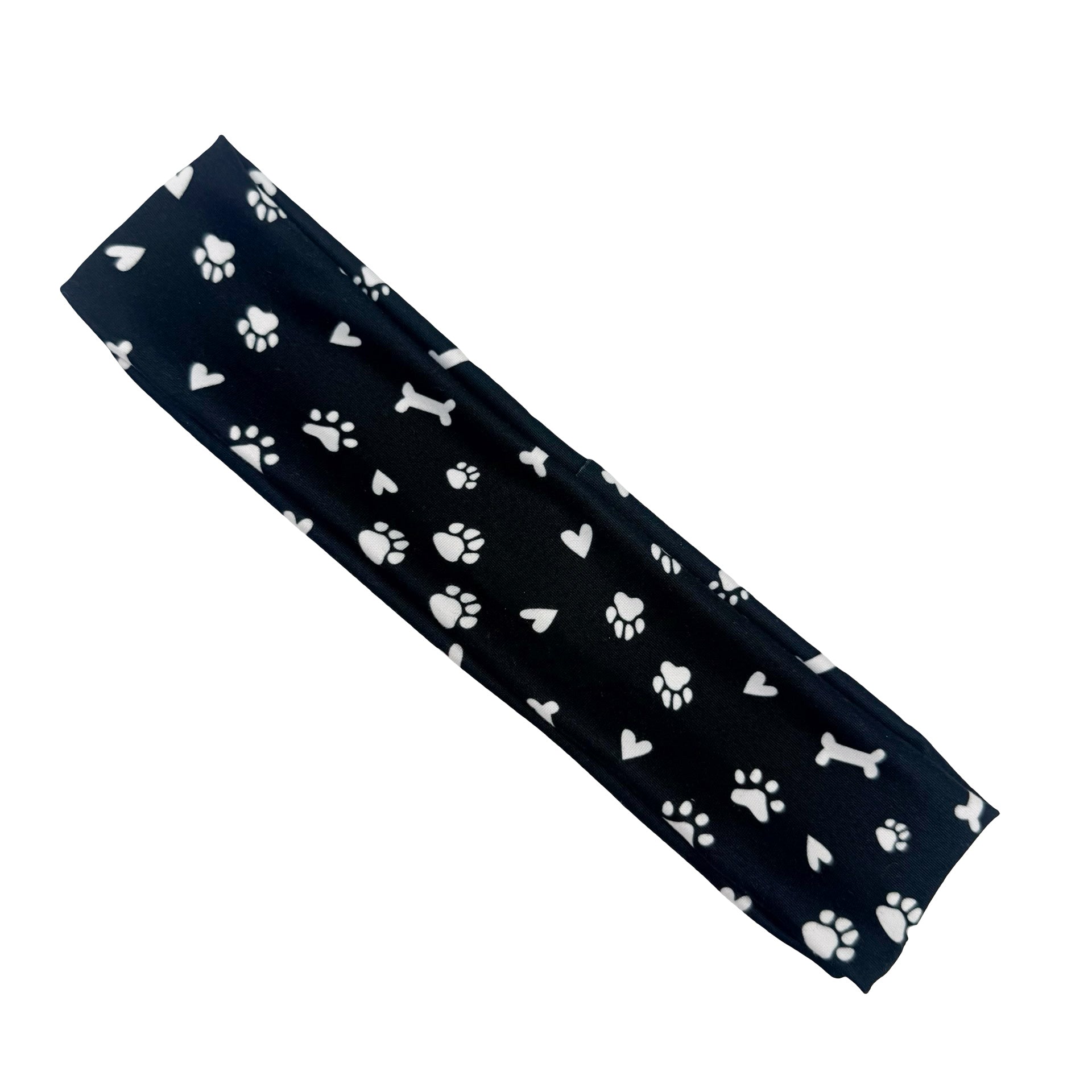 Pet Paws, Bones, &amp; Hearts Black Athletic Headband