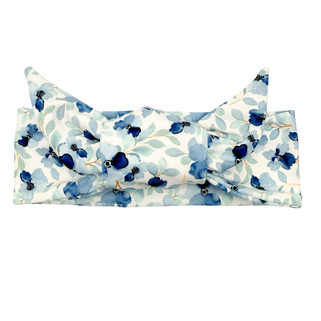 Blooming Blues Floral Adjustable Tie Headband