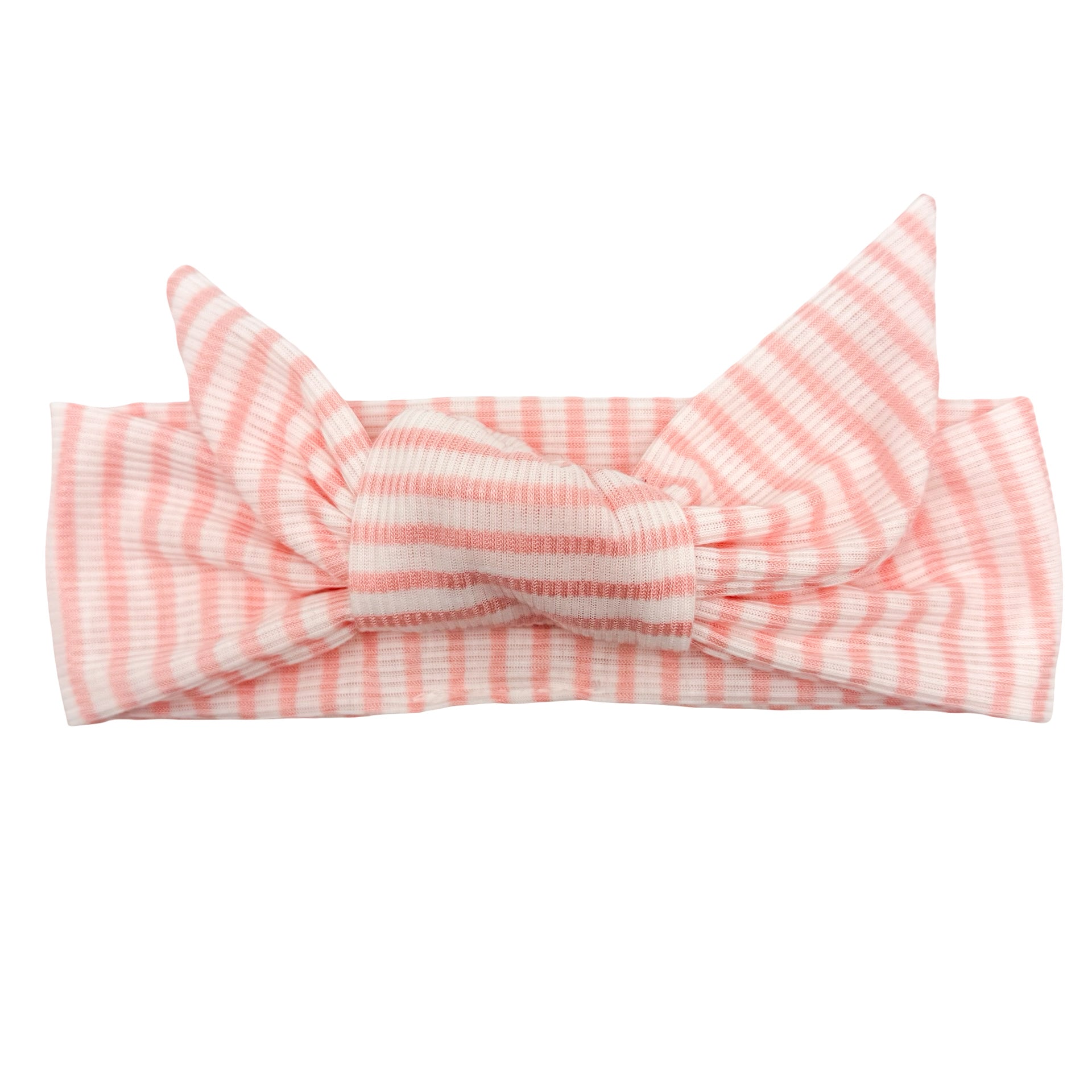 Soft Blush Ribbed Adjustable Tie Headband