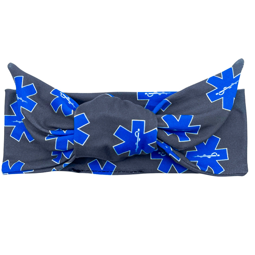 EMS Star of Life - Dark Gray Adjustable Tie Headband