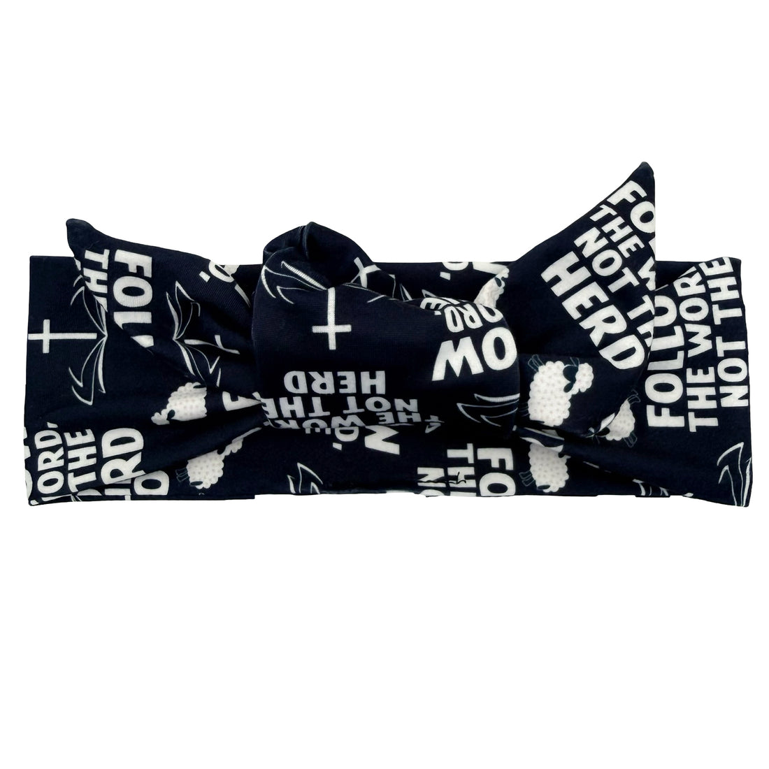 Follow The Word, Not The Herd - Black Adjustable Tie Headband