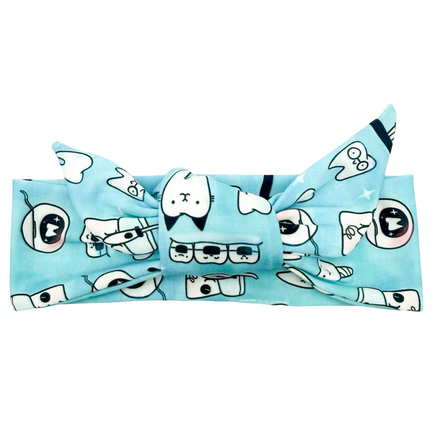 Dental Doodles Blue Adjustable Tie Headband