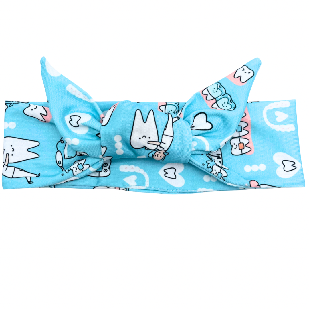 Dental - Blue Adjustable Tie Headband