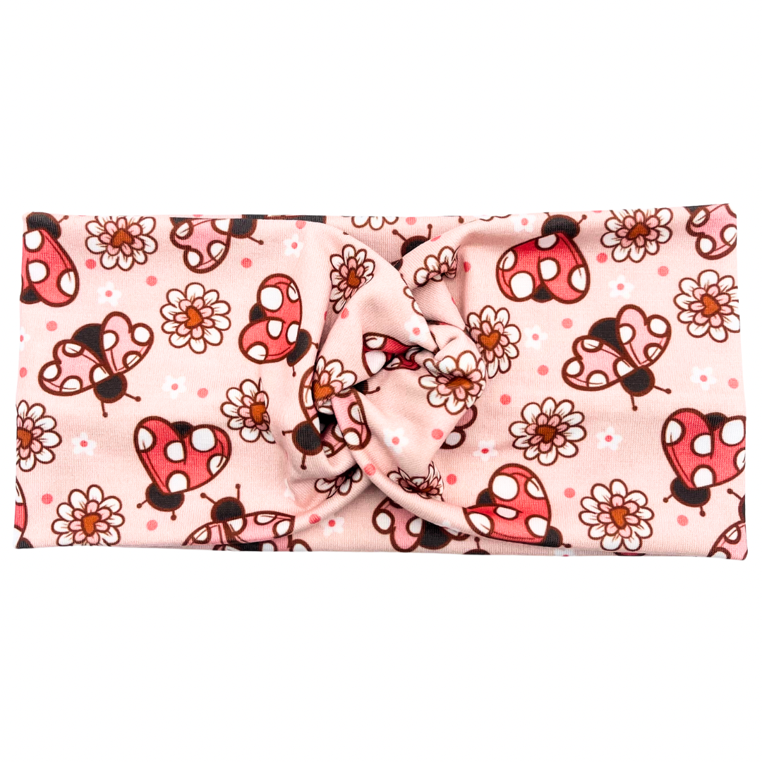 Lady Bugs &amp; Florals Headband