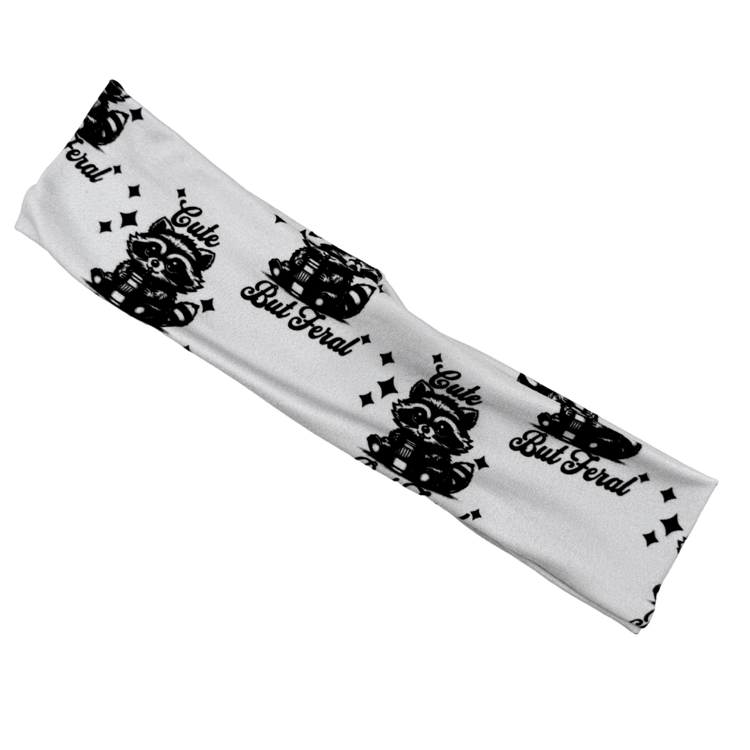 Cute But Feral - Light Gray Athletic Headband