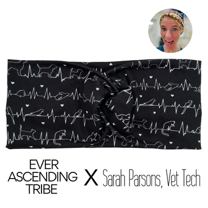 Vet Heartbeat Black Headband