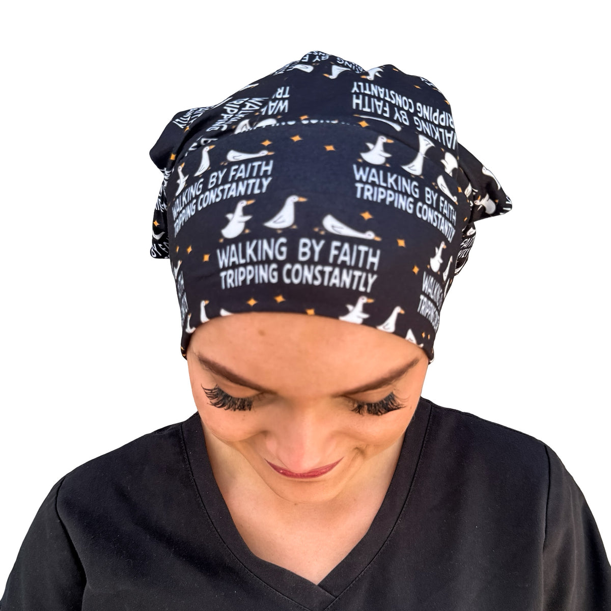 Walking By Faith Tripping Constantly Soft Scrub Cap