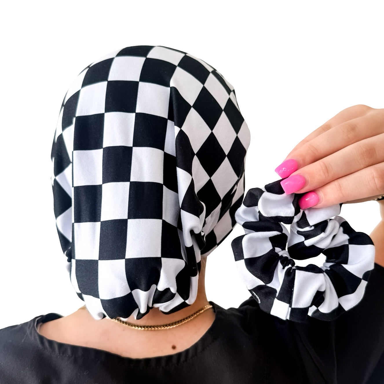 2 Ponytail Soft Scrub Caps VIP Bundle + Matching Scrunchie