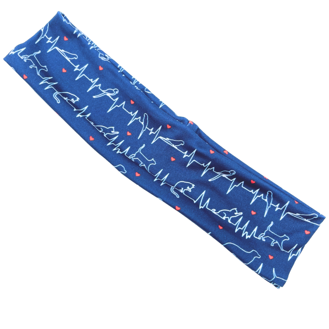 Vet Heartbeat - Blue Athletic Headband