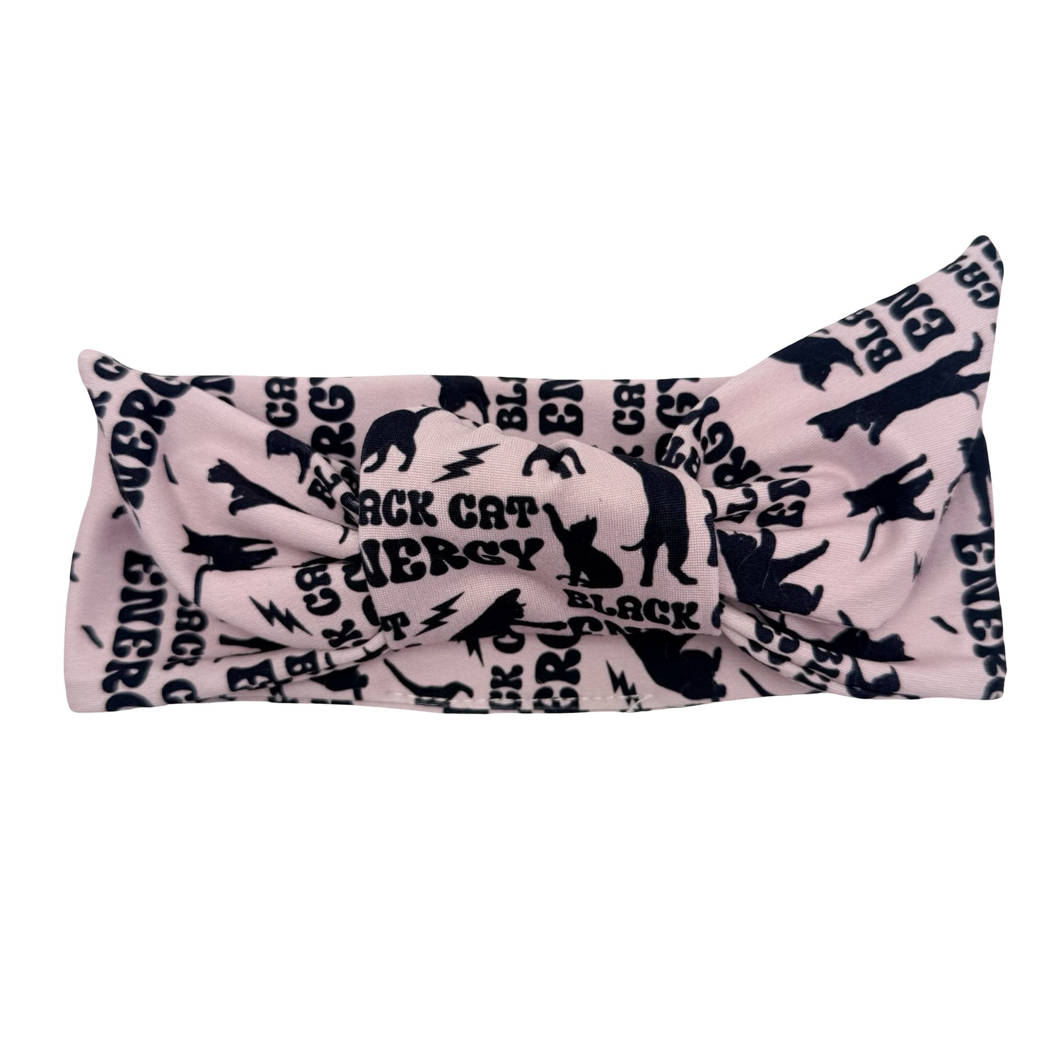 Black Cat Energy Adjustable Tie Headband