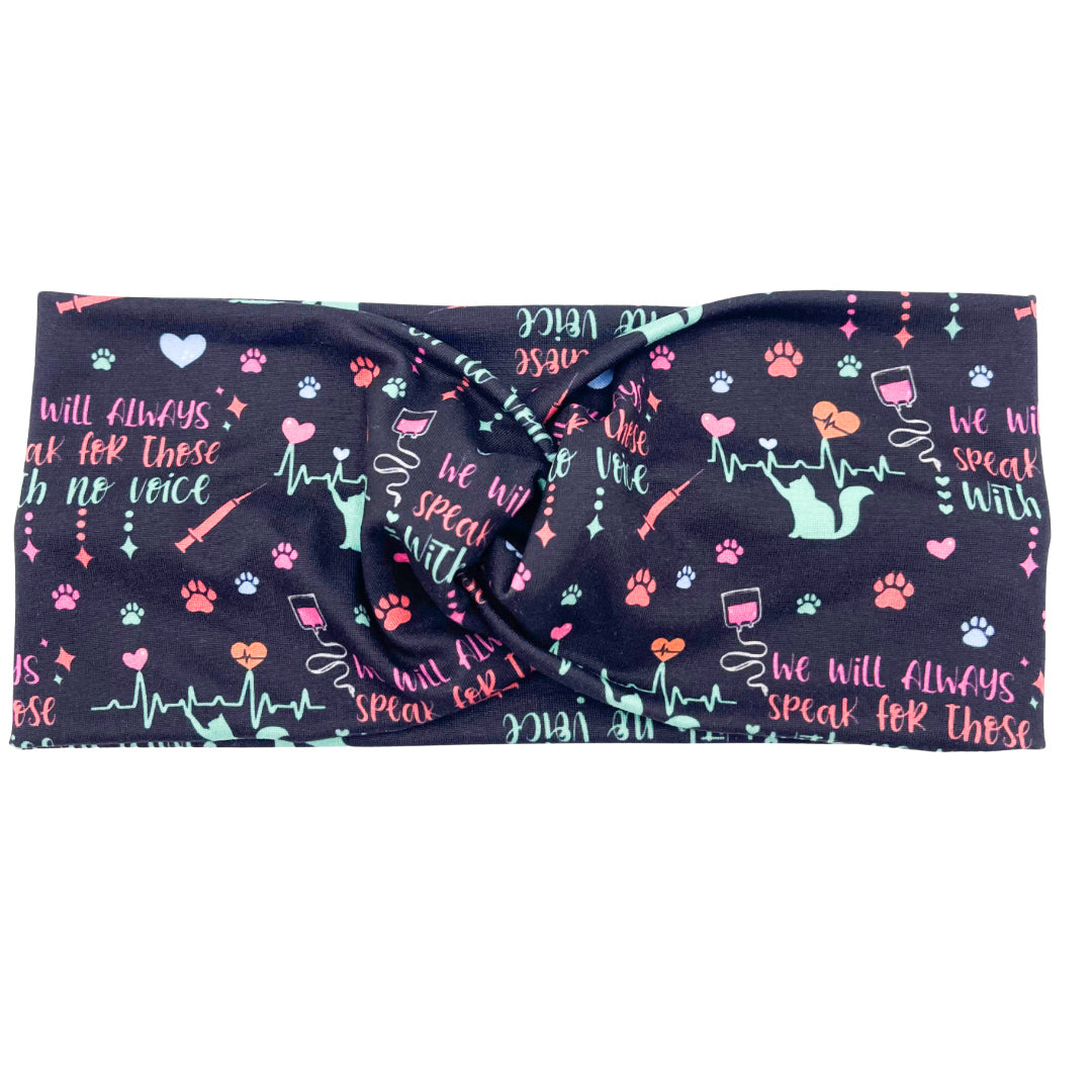 We Will Always Speak For Those With No Voice Vet - Black Headband