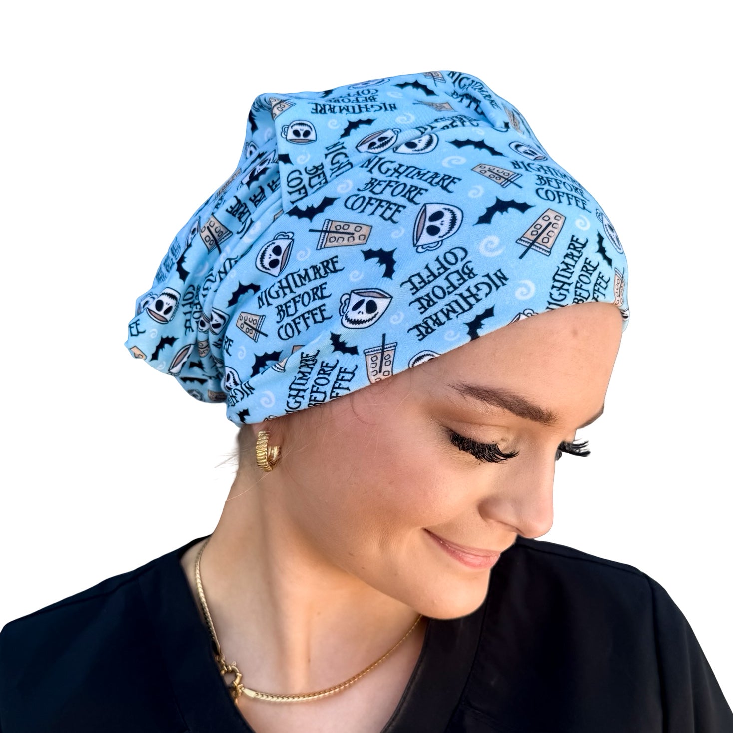 Nightmare Before Coffee Soft Scrub Cap