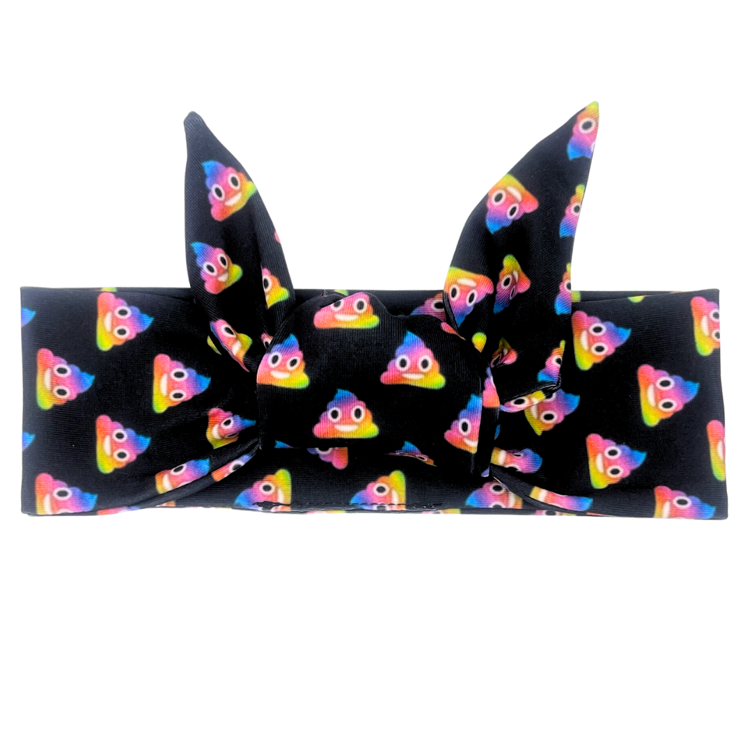 Rainbow Poop 💩 Adjustable Tie Headband