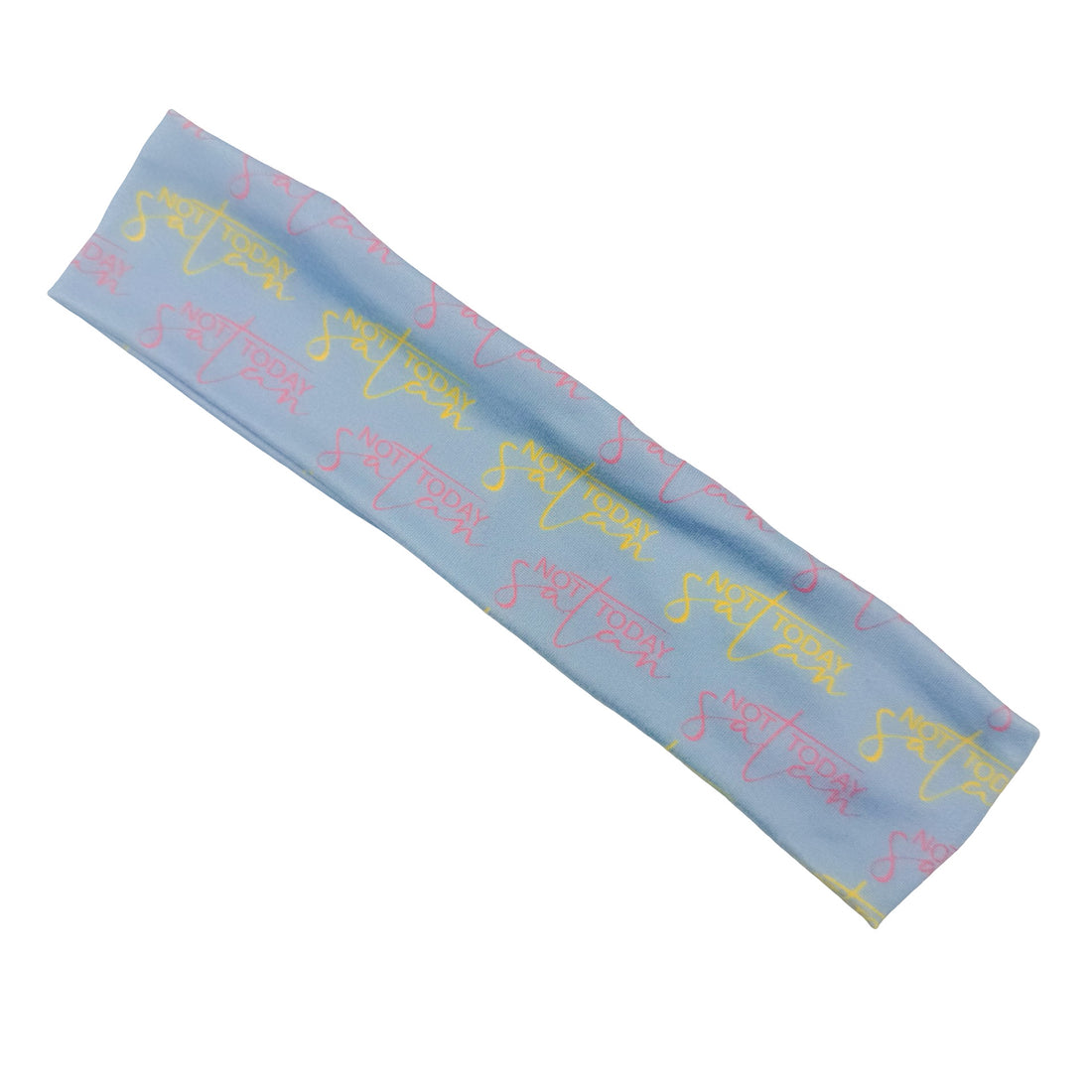 Not Today Satan Light Blue Athletic Headband