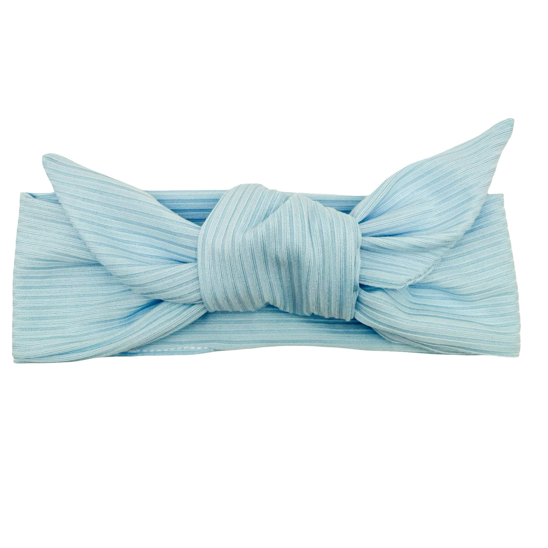 Baby Blue Ribbed Adjustable Tie Headband