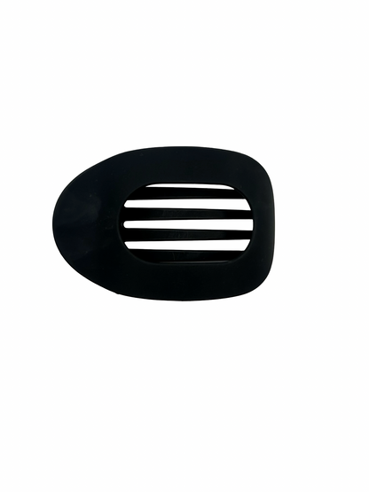 Flat Round Medium Black Hair Clip
