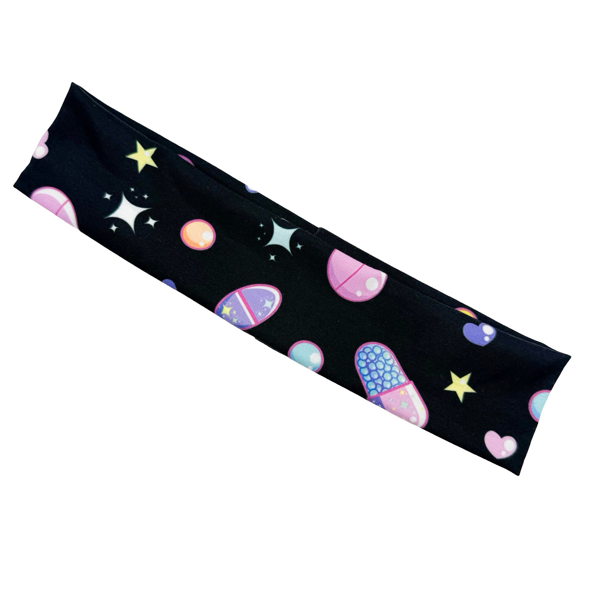 Pills &amp; Hearts - Black Athletic Headband