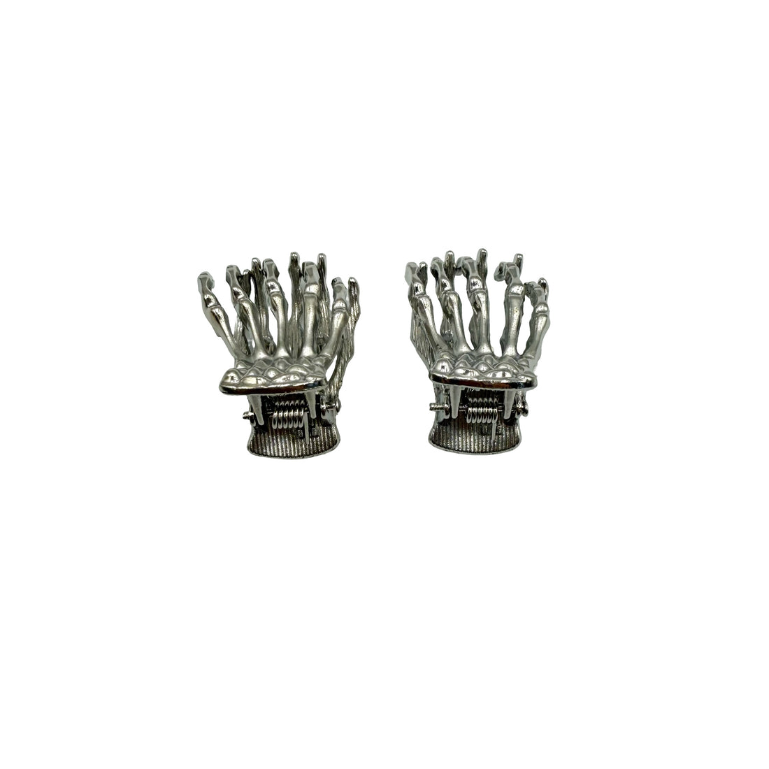 Mini Skeleton Hair Claw - Silver Set of Two