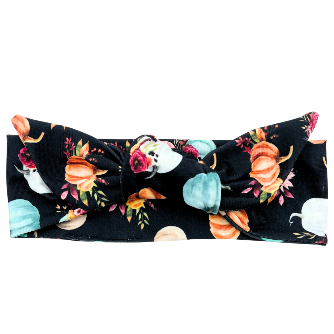 Boho Pumpkin Adjustable Tie Headband
