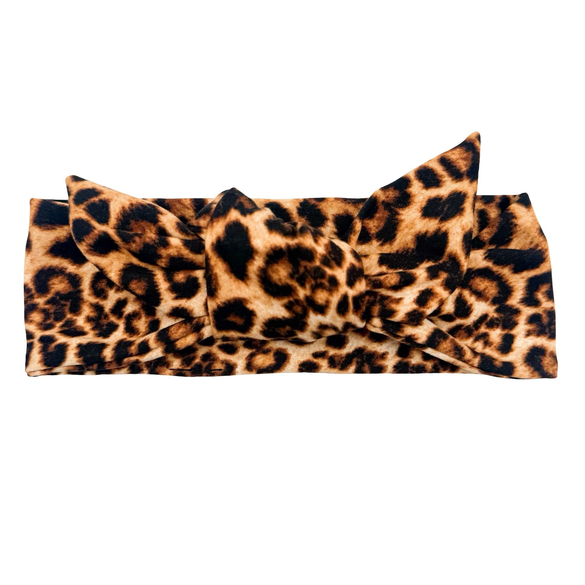 Gold Leopard Adjustable Tie Headband