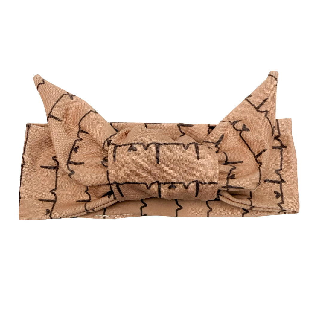 Nurse Heartbeat - Maple Tan Adjustable Tie Headband