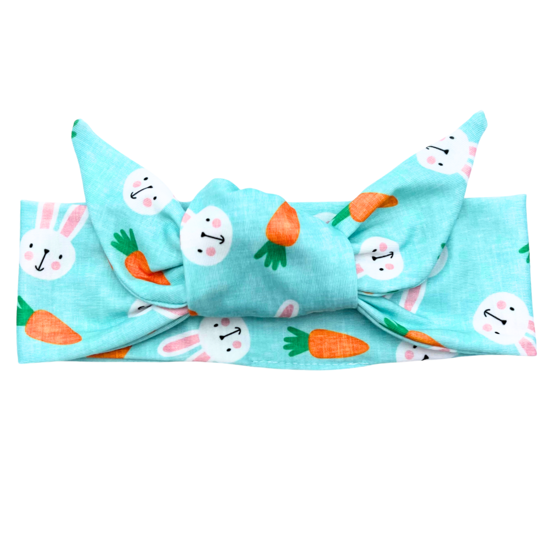 Bunnies &amp; Carrots Adjustable Tie Headband