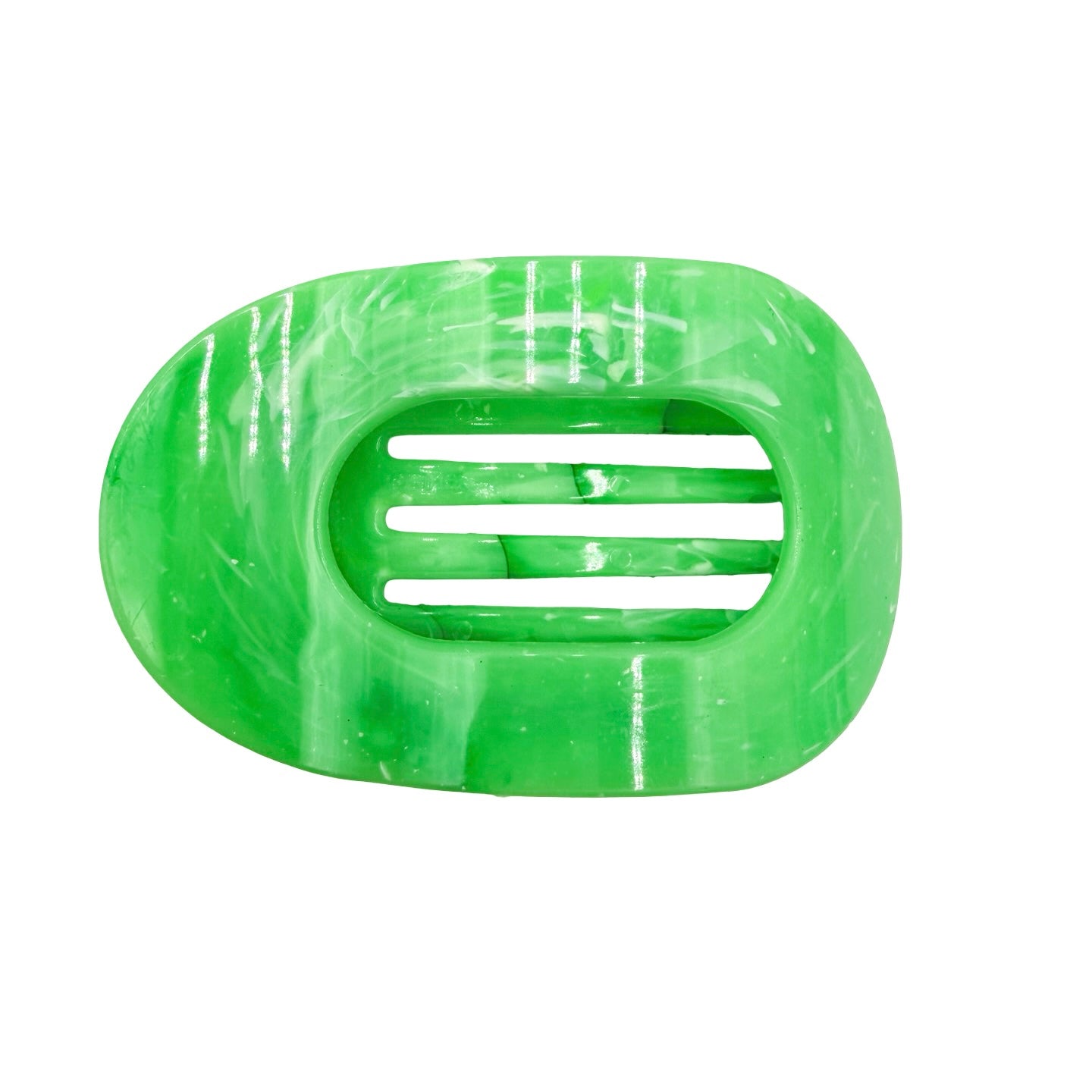Flat Round Green Marbled Hair Clip