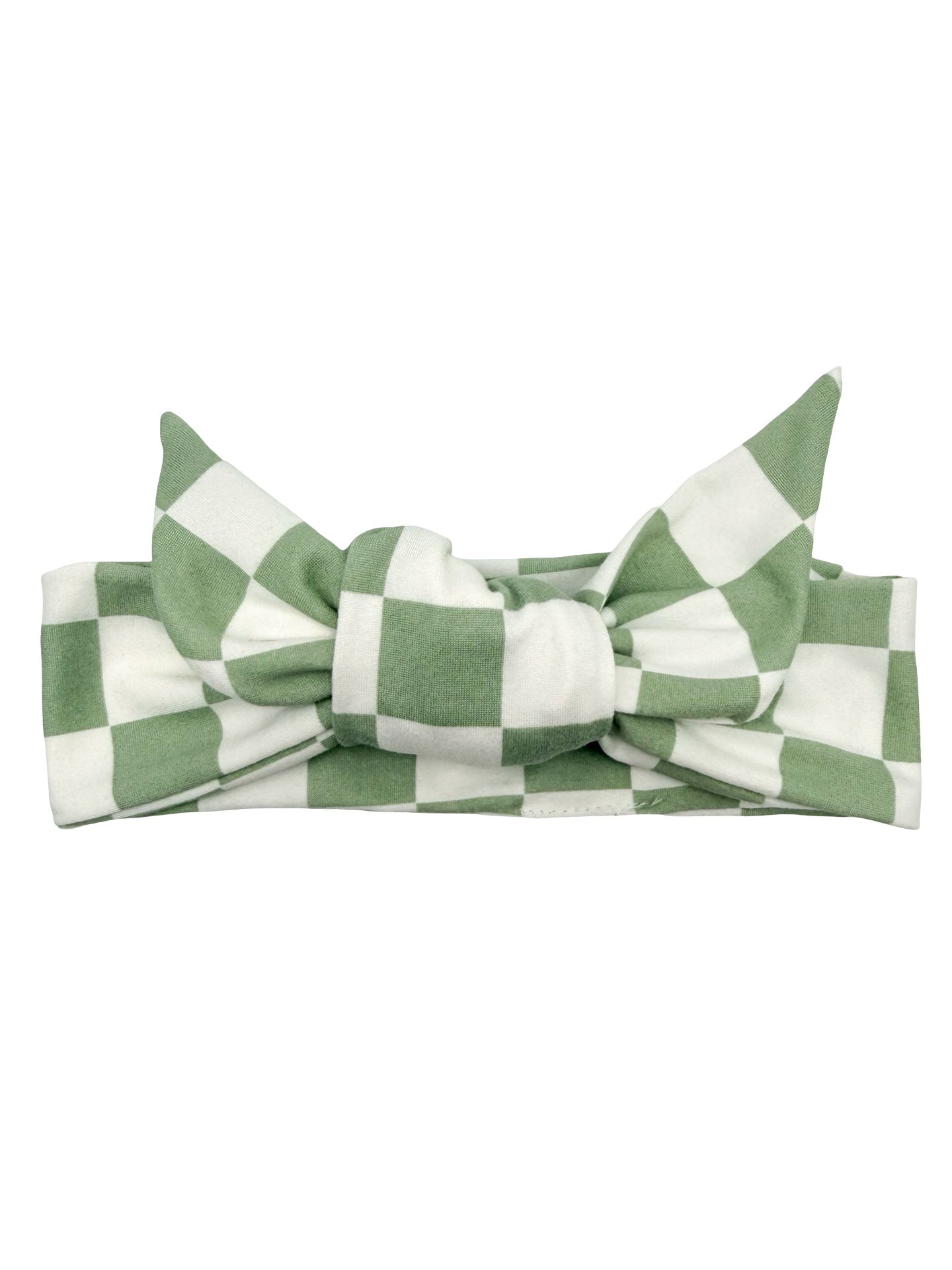 Green Checkered Bliss Adjustable Tie Headband
